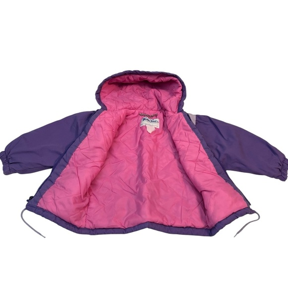 Vintage 90s Weather Tamer Girls Jacket‎ Purple Pink Hearts USA Sz 4T 5T - Picture 4 of 6